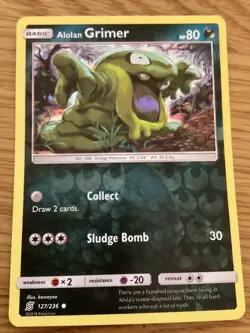 Alolan Grimer Pokemon Card 127/236 Reverse Holo- Used -Sun & Moon-Unified Minds - Image 1