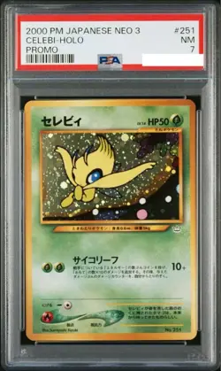 PSA 7 Pokemon Card Celebi LV.14 Old Back Promo Psycho Leaf 2000 F/S Japanese - Image 1