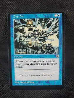 Deja Vu Portal Blue Sorcery NM Error Way Off Center Magic The Gathering MTG - Image 1