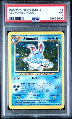 2000 POKEMON NEO GENESIS #2 AZUMARILL-HOLO PSA 7 - Image 1