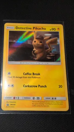 Pikachu - Detective Pikachu - SM190 - Holo Foil Rare - Pokemon Card - LP - Image 3