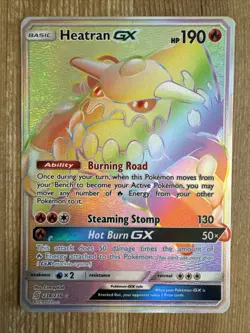 Heatran GX - 238/236 - Pokemon Unified Minds Sun & Moon Secret Rare Card VLP - Image 1