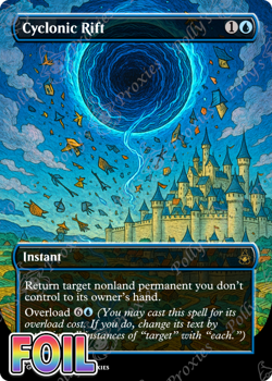 Cyclonic Rift FOIL Proxy Card with Custom Fantasy Illustrated Art Design - Image 3