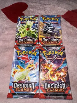 4 x Obsidian Flames POKEMON TCG Sealed Booster Packs Art Set Unweighed - Image 1
