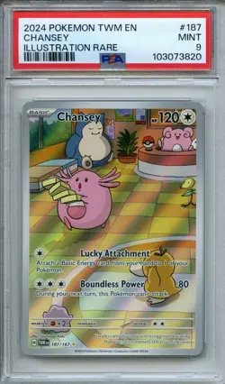 2024 Pokemon Twilight Masquerade Chansey Illustration Rare #187/167 PSA 9 - Image 1