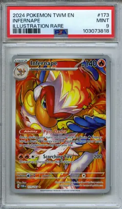 2024 Pokemon Twilight Masquerade Infernape Illustration Rare #173/167 PSA 9 - Image 1