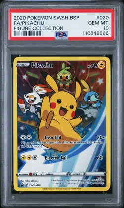 Pikachu SWSH020 Full Art SWSH Black Star Promo Pokemon Card GEM MINT PSA 10 - Image 1