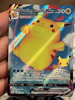 Surfing Pikachu VMAX - 009/025 - Pokemon Celebrations Sword Shield Rare Card NM - Image 1