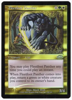 Fleetfoot Panther 2001 Planeshift FOIL Multi-Color Uncommon Creature MTG NM AZ4 - Image 1
