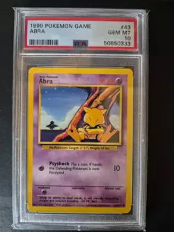Pokemon Abra Base Set 1999 #43 PSA 10 - Image 1