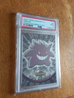 2000 Topps Pokemon TV #94 GENGAR Foil Animation Series 2 PSA 9 Mint Blue Logo - Image 1