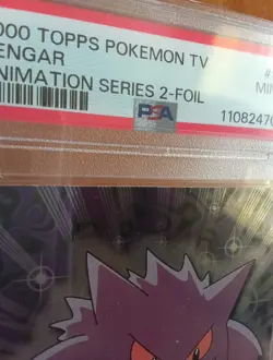 2000 Topps Pokemon TV #94 GENGAR Foil Animation Series 2 PSA 9 Mint Blue Logo - Image 3