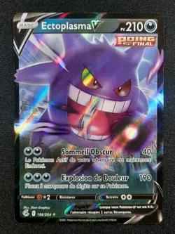 Carte Pokemon : Ectoplasma V Ultra Rare 2021 Poing De Fusion 156/264 Exc 🇲🇫 - Image 1
