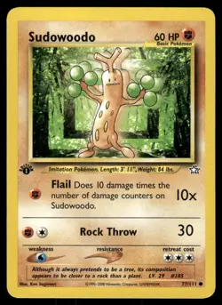 Pokemon Tcg Neo Genesis WOTC NM Regular Sudowoodo [1st Edition] #77 - Image 1