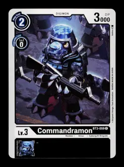 Commandramon BT3-059 Black Digimon Card CCG Trading Card - Image 1