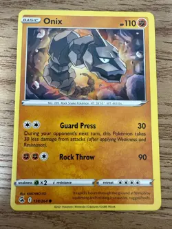 Pokemon Fusion Strike Onix Common Card 138/264 NM - Image 1