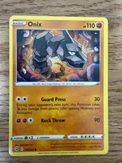 Pokemon Fusion Strike Onix Common Card 138/264 NM - Image 1