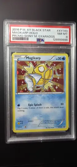 Pokemon 2016 Black Star Promo Magikarp-Holo Card XY143 PSA8 - Image 1