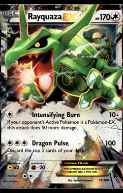 2015 Pokemon XY ROaring SKies 75 Rayquaza EX HP - Image 1