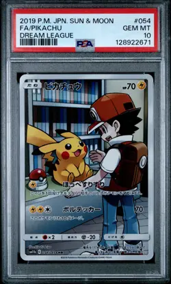 PSA 10 Pikachu 054/049 Japanese Pokemon Sm11b: Dream League Holo - Image 1