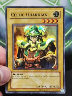 Yugioh Celtic Guardian LOB-EN007 Super Rare MP OG Print Foil Shift - Image 4