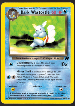 Dark Wartortle 46/82 Team Rocket Pokemon Card TCG 2000 NM - Image 1