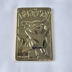 Vintage Pokemon 1999 PIKACHU Burger King Promo 23k Gold Plated Trading Card - Image 2