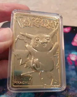 Pikachu Pokemon #25 Gold-Plated Nintendo Card 1999 In Case From Burger King - Image 2