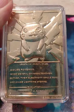 Pikachu Pokemon #25 Gold-Plated Nintendo Card 1999 In Case From Burger King - Image 3