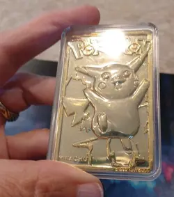 Pikachu Pokemon #25 Gold-Plated Nintendo Card 1999 In Case From Burger King - Image 4