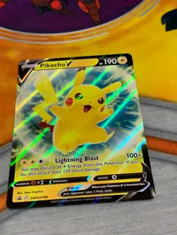 C1146 POKEMON TCG PIKACHU V NM CARD HOLO #SWSH198 SWORD SHIELD PROMO - Image 2
