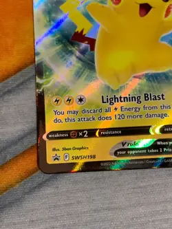 C1146 POKEMON TCG PIKACHU V NM CARD HOLO #SWSH198 SWORD SHIELD PROMO - Image 4