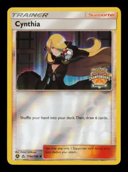 Pokemon Card Cynthia 119a/156 Regional Championships Ultra Prism Promo EX 2019 - Image 1
