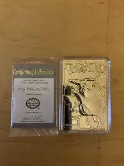23K Gold Plated Pikachu Pokemon Card Burger King 1999 Authentic - Image 1