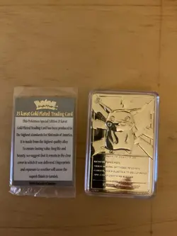 23K Gold Plated Pikachu Pokemon Card Burger King 1999 Authentic - Image 2