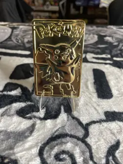 Pokemon Pikachu Vintage 23k Gold Plated Trading Card 1999 Burger King - Image 1