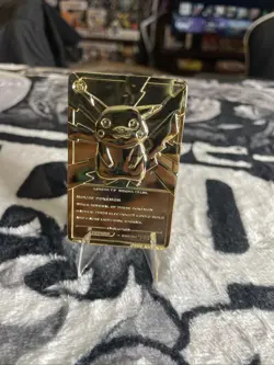 Pokemon Pikachu Vintage 23k Gold Plated Trading Card 1999 Burger King - Image 2