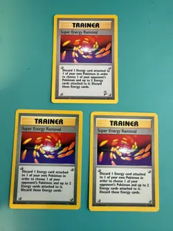 Trainer Super Energy Removal (79/102) & (108/130) Pokemon TCG card lot x3 - Image 1