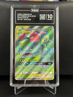 Pokemon TCG Celebi & Venusaur GX Holo Ultra Rare TEAM UP 159/181 TAG 10 - Image 1