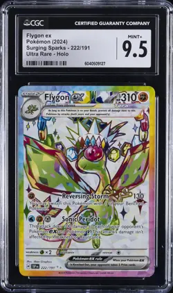 2024 POKEMON SURGING SPARKS, ULTRA RARE - HOLO #222/191 FLYGON EX CGC 9.5 - Image 1