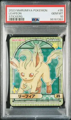 2023 MARUMIYA POKEMON STICKERS #35 LEAFEON PSA 10 - Image 1