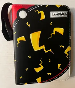 Tcgames Card Binder 4 Pocket Pokemon Pickachu Bolts w/ 81 cards See Description - Image 1