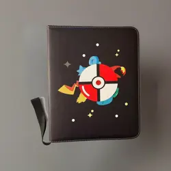 Pokemon Trading Card Holder - Zipper Binder + 81 Pokemon Cards See Description - Image 1