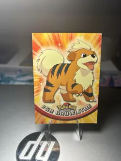 Topps Pokemon TV animation Edition card #58 Growlithe RED Logo - Image 1
