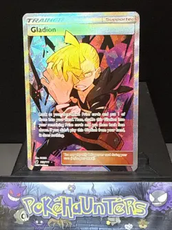 Pokemon Card Gladion 109/111 Crimson Invasion Ultra Rare Full Art Trainer LP - Image 1