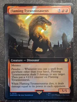 Flaming Tyrannosaurus - Surge Foil Extended - Doctor Who (MTG) - Image 1