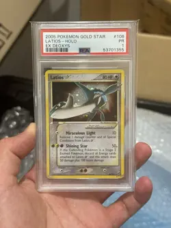 2005 Pokemon Ex Deoxys #106 Latios Gold Star PSA 1 PR POOR POP 58 - Image 1