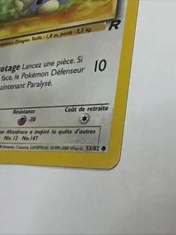 Pokemon Card - Dratini Minidraco Team Rocket French 53/82 1st Edition - Image 4