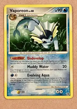 Vaporeon | 34/111 | Rising Rivals | Non Holo | Pokemon Card TCG | DAMAGED - Image 1