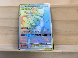 Mewtwo & Mew GX Rainbow Gold Metal Pokemon Card Collectible Gift/Display. - Image 3